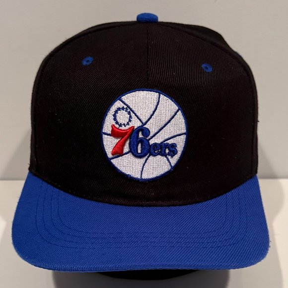 Philadelphia 76ers Snapback Adjustable Hat Cap Black/Blue Cotton - Picture 1 of 7